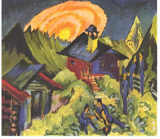 Ernst Ludwig Kirchner Moon rising at the Staffelalp china oil painting image
